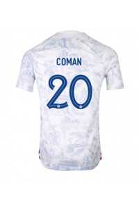 Ranska Kingsley Coman #20 Jalkapallovaatteet Vieraspaita MM-kisat 2022 Lyhythihainen